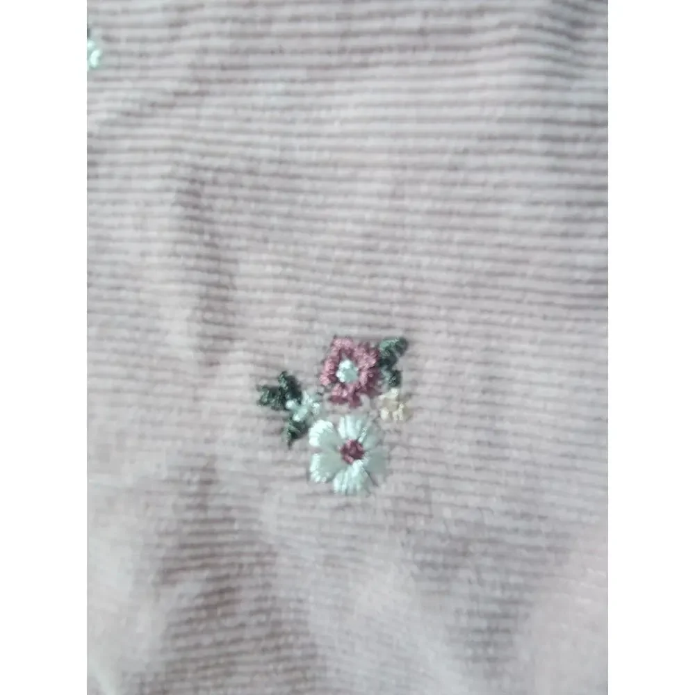 Nicole Miller NY Floral Corduroy Dress Jumper Embroidered Flowers Toddler 24M
